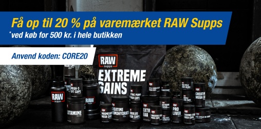 Kb for 500 kr. i butikken, f 10-20 % p RAW Supps